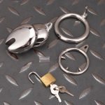 Stainless Steel Cock Cage Metal Chastity Cage Round Ring With Anti Slip Ring - Image 7