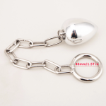 Chain Stainless Steel Penis Ring, Anal Plug Cock Ring Chastity Device Removable Butt Plug - Image 4