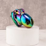 HTV3 Rainbow Stainless Steel Chastity Cage Metal Cock Cage - Image 8