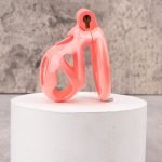 Pink Cock Cage Set Premium Car Paint 3D Printed Lightweight Chastity Cage Flat Ring Penis Cage - Image 9
