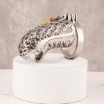 Stainless Steel Hollow Sliver Snake Chastity Device Metal Cock Cage - Image 5