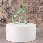 See-Through lce Green Lightweight Chastity Cage Flat Ring - Image 9