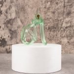 See-Through Ice Green Lightweight Chastity Cage Curved Ring - Image 9