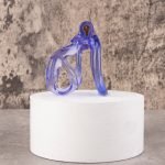 See-Through Ice Purple Lightweight Chastity Cage Curved Ring - Image 9