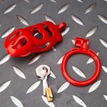 Flaming Red Ghost Chastity Cage Flat Ring - Image 9
