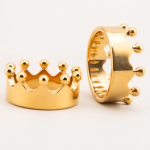 Gold Plated Crown Stainless Steel Cock Ring - Image 6