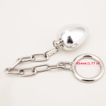 Chain Stainless Steel Penis Ring, Anal Plug Cock Ring Chastity Device Removable Butt Plug - Image 5
