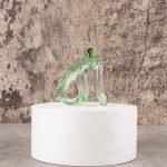 See-Through Ice Green Lightweight Chastity Cage Curved Ring - Image 10
