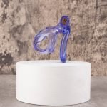 See-Through Ice Purple Lightweight Chastity Cage Curved Ring - Image 10