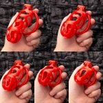 Flaming Red Ghost Chastity Cage Flat Ring - Image 5