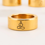 Gold plated Polished Meditation Stainless Steel Cock Ring - Image 4