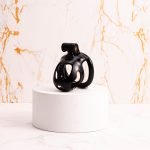 Black Premium Car Paint 3D Printed Lightweight Chastity Cage Curved Ring Penis Cage Set - Image 10