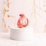 Pink Premium Car Paint 3D Printed Lightweight Chastity Cage Curved Ring Penis Cage Set - Image 10