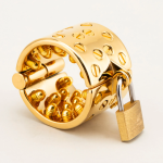 24K Gold Plated Kali's 4 Rows Removable Rounded Teeth  Ball Stretcher Testicles Metal Cock Ring Stretching CBT - Image 7