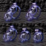 See-Through Ice Purple Lightweight Chastity Cage Curved Ring