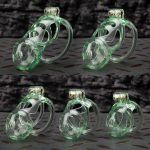 See-Through lce Green Lightweight Chastity Cage Flat Ring