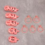 Pink Cock Cage Set Premium Car Paint 3D Printed Lightweight Chastity Cage Flat Ring Penis Cage - Image 11