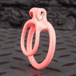 Open Pink Lightweight Chastity Cage Training Device Flat Ring - Image 4