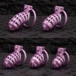 Mistress's Punishment Purple Spiked Chastity Cage Flat Ring