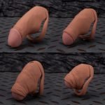 Skin Touch Simulation Penis Chastity Cage Skin Color Realistic Cock Cage