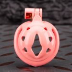 Pink Micro Cock Cage Love Vagina Small Chastity Cage Flat Ring