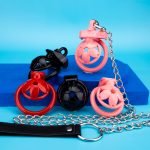 Sakura Ultra Small Chastity Cage Mini Couple Erotic Traction Chain Cock Cage - Image 2