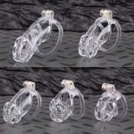 See-Through Ice Transparent Mamba Chastity Cage Flat Ring