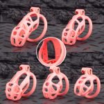 Spikes Pink Mamba Chastity Cage Lightweight Cock Cage Flat Ring