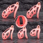 Spikes Pink Mamba Chastity Cage Lightweight Cock Cage Curved Ring