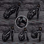 Spikes Black Mamba Chastity Cage Lightweight Cock Cage Curved Ring