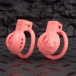 Pink Labia Pussy Sissy Chastity Cage Curved Ring