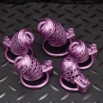 Mistress's Punishment Purple Spiked Chastity Cage Flat Ring - Image 5