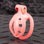 Pink Micro Cock Cage Love Vagina Small Chastity Cage Flat Ring - Image 3