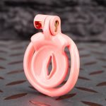 Pink Inverted Micro Cock Cage Pussy Small Chastity Cage Curved Ring - Image 2
