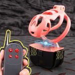 Electric Shock Ghost Pink Sissy Chastity Cage Remote Punishment Cock Cage - Image 2