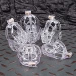 See-Through Ice Transparent Shell Mamba Chastity Cage Ball Cock Cage - Image 2