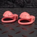 Pink Labia Pussy Sissy Chastity Cage Curved Ring - Image 4