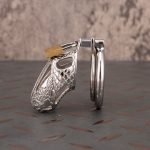 Dragon Scale Stainless Steel Chastity Cage Metal Cock Cage With Anti Slip Ring - Image 3