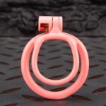 Open Pink Lightweight Chastity Cage Training Device Flat Ring - Image 6