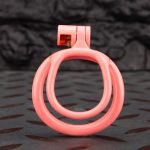 Open Pink Lightweight Chastity Cage Training Device Curved Ring - Image 6