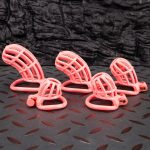 Honeycomb Hollow Lightweight Chastity Cage Pink Sissy Cock Cage Curved Ring - Image 4