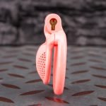 Pink Micro Cock Cage Honeycomb Vagina Small Chastity Cage Flat Ring - Image 3