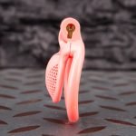 Pink Micro Cock Cage Honeycomb Vagina Small Chastity Cage Curved Ring - Image 3