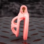 Pink Micro Cock Cage Hexagonal Star Shield Small Chastity Cage Flat Ring - Image 3