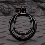 Open Black Lightweight Chastity Cage Training Device Flat Ring - Image 6