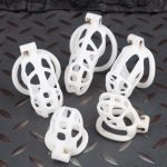 Spikes White Mamba Chastity Cage Lightweight Cock Cage Curved Ring - Image 8