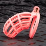Honeycomb Hollow Lightweight Chastity Cage Pink Sissy Cock Cage Flat Ring - Image 5