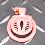 Pink Micro Cock Cage Honeycomb Vagina Small Chastity Cage Flat Ring - Image 4