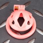 Pink Micro Cock Cage Love Vagina Small Chastity Cage Flat Ring - Image 5