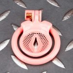 Pink Inverted Micro Cock Cage Honeycomb Pussy Small Chastity Cage Curved Ring - Image 4